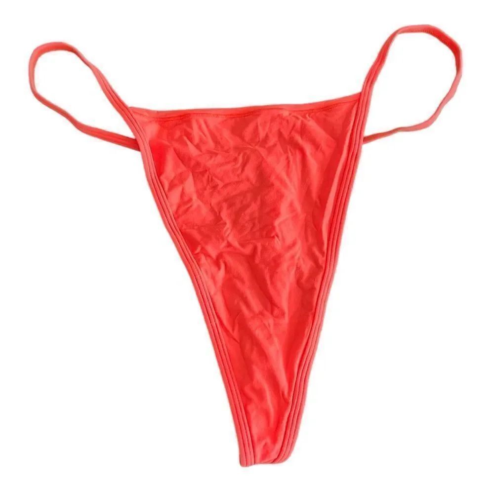 NWT SKIMS G-String Sexy Thong In Neon Nectarine Orange Pink Thong Panty